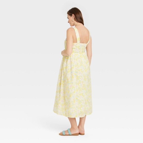 The Nines by HATCH™ Tank Maternity Dress Yellow Floral  🌼  NEW!!! - Picture 5 of 9